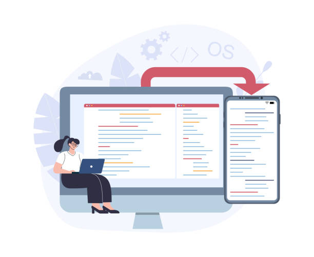 cross-platform software development concept. - 系統(tǒng)軟件 幅插畫檔、美工圖案、卡通及圖標(biāo)