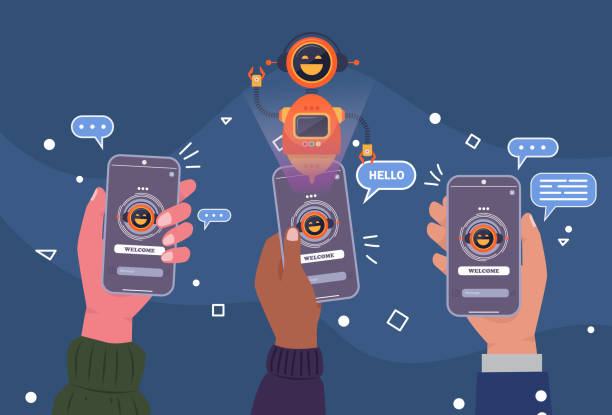 ai chatbot network solutions, seamless data integration. future-ready connectivity. - 營銷 幅插畫檔、美工圖案、卡通及圖標